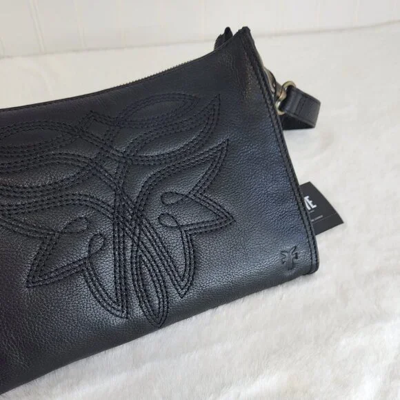 NWT Frye Women's Charlene Leather Crossbody, Black - Picture 7 of 12